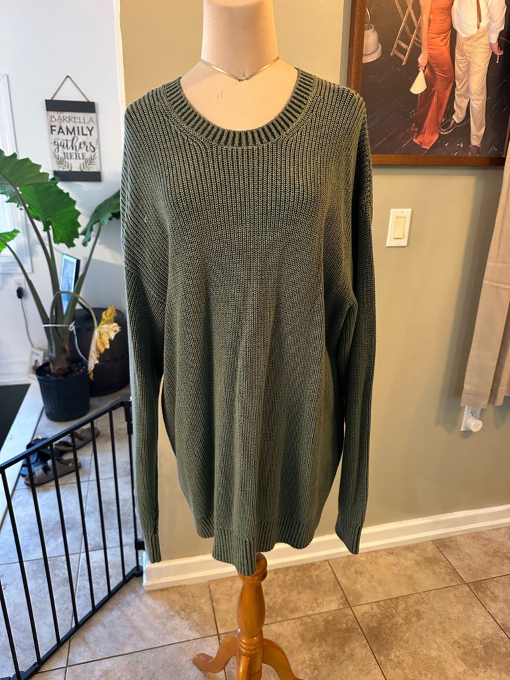 GAP Olive Crewneck Knit Sweater